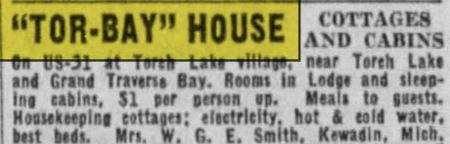 Torch Bay Inn and Cottages - June 1941 Ad (newer photo)